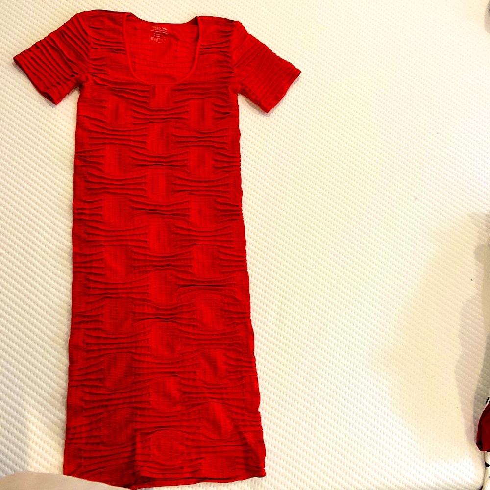 Tees by Tina one size stretchy dress in Red.